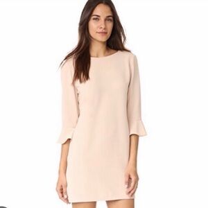 Cooper & Ella Blush Zip-Front Shift Mini Dress Cream Ivory XS  Like New